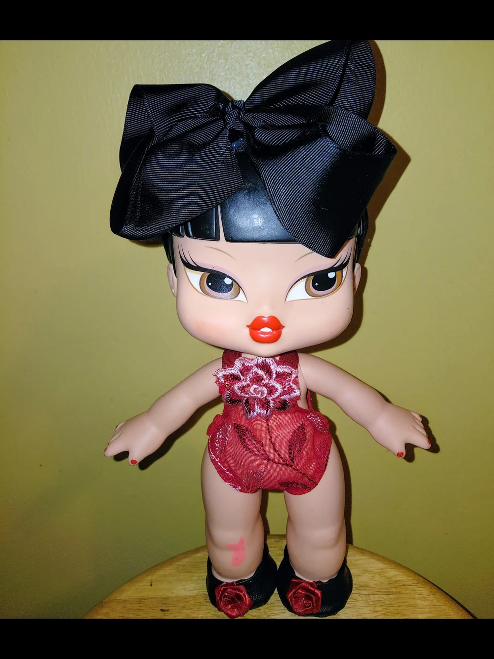 New Handmade 2pc Red Floral Lingerie For Bratz Big Babyz Doll -12